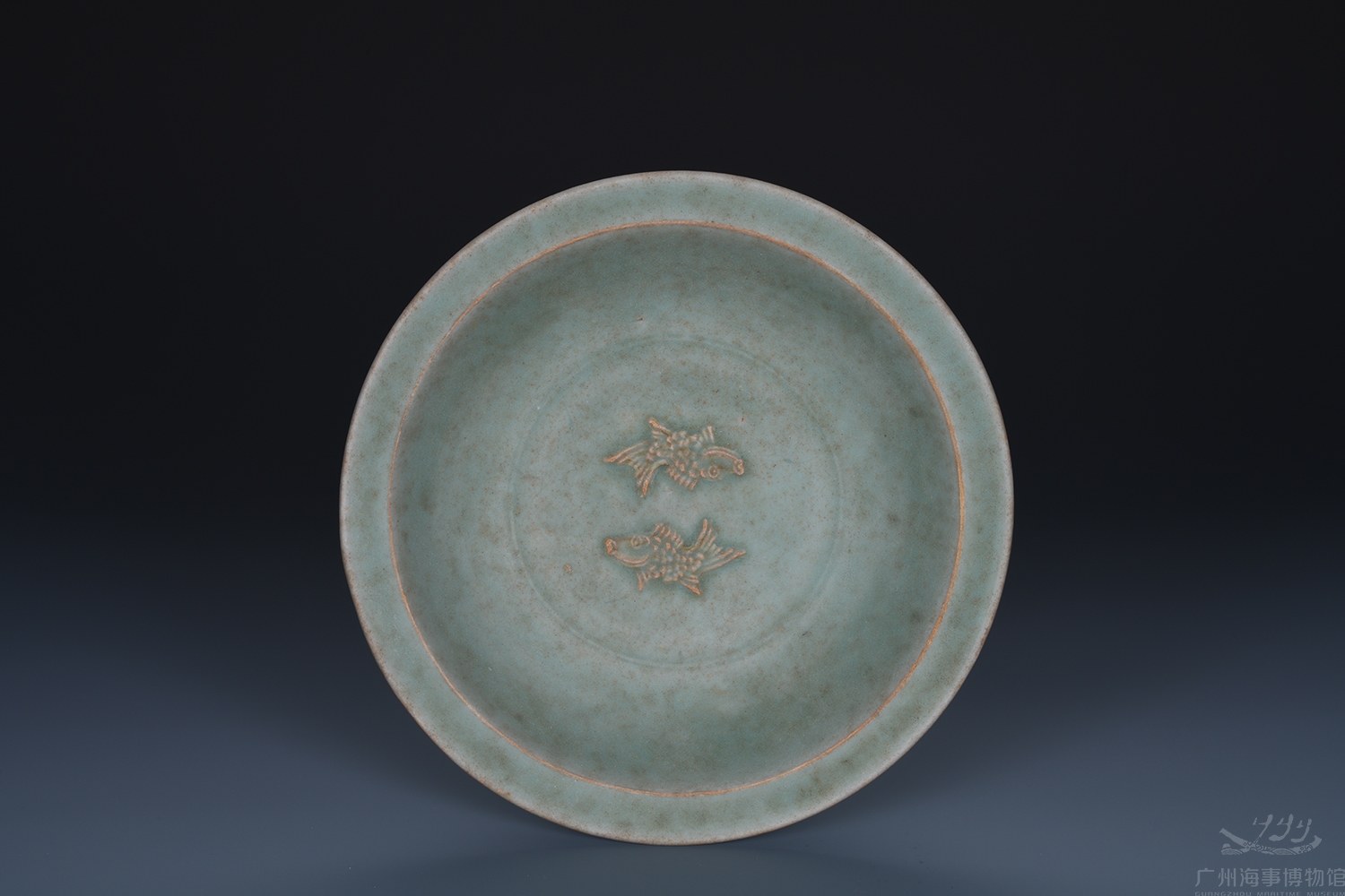 中国アンティーク 青磁 双耳 碗 陶芸 青釉 工芸品 双竜 幻獣 宋湖田窯 